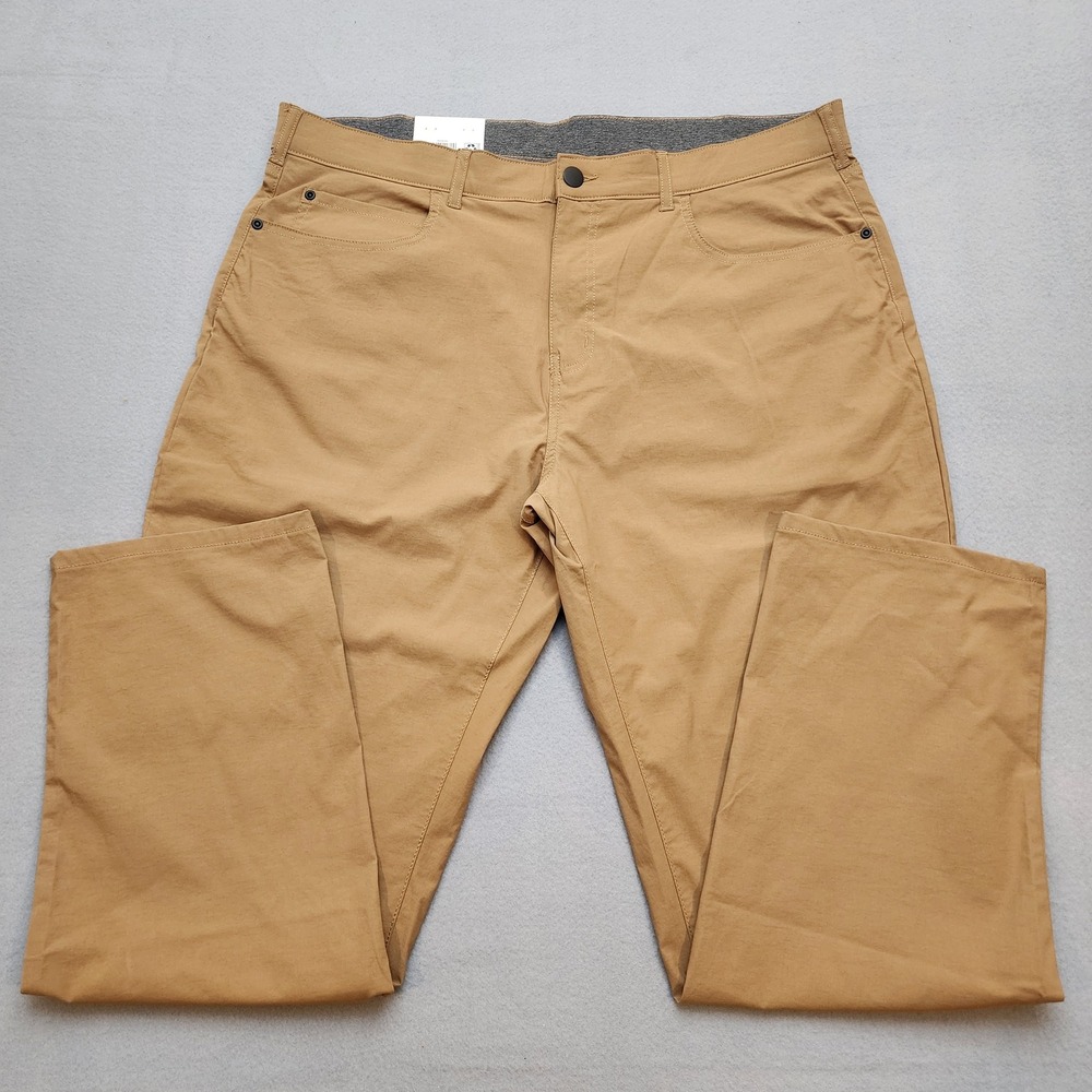 Members Mark Denali Mens Straight Fit Pants 40x32 Brown Stretch UPF 50 NWT